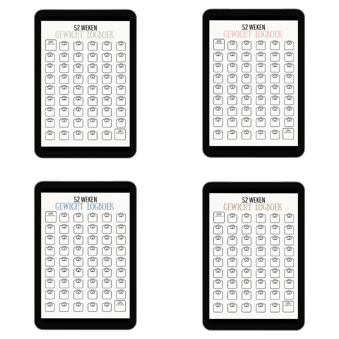 Weightloss planner: Voordeelbundel alle kleuren