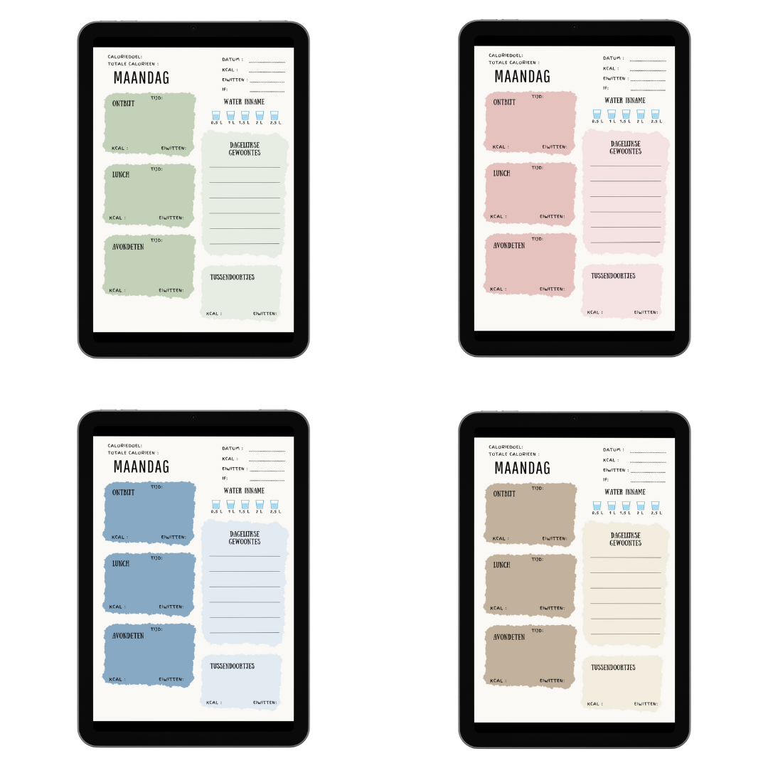 Weightloss planner: Voordeelbundel alle kleuren